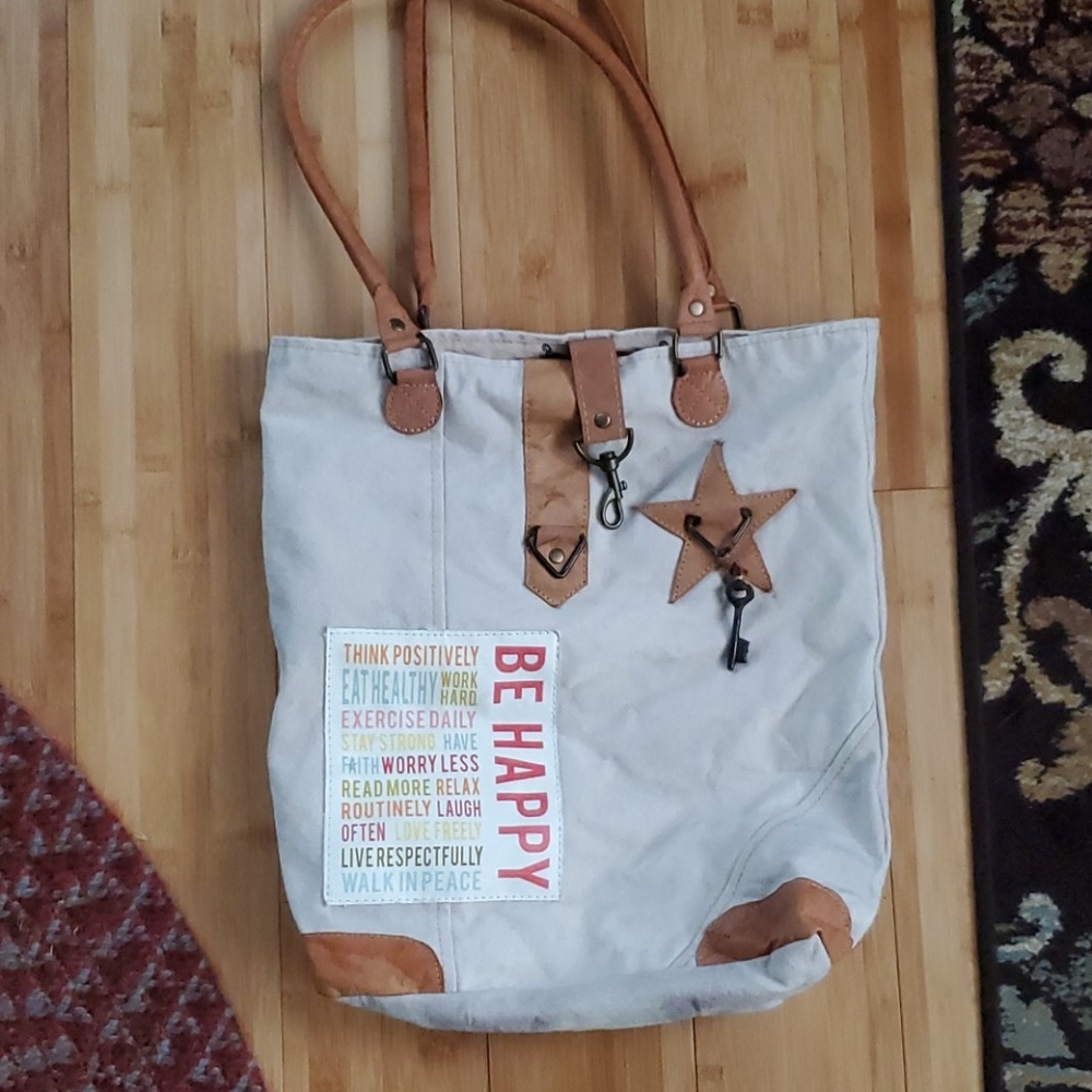 Vintage Addiction "Be Happy" Tote